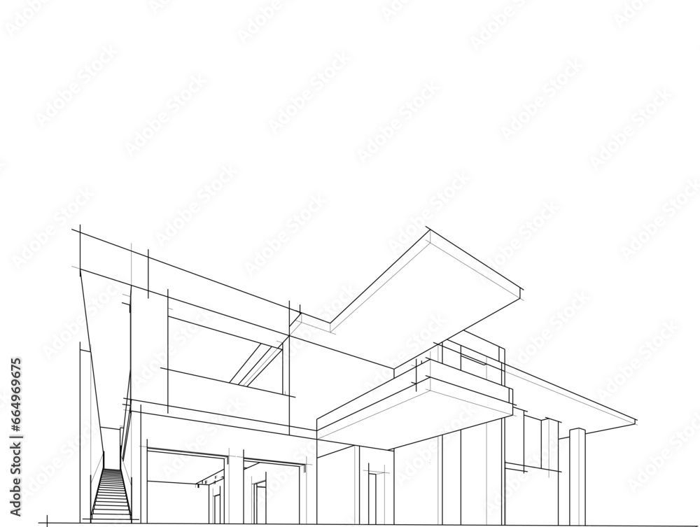 Architectural sketch of a house Architectural sketch of a house