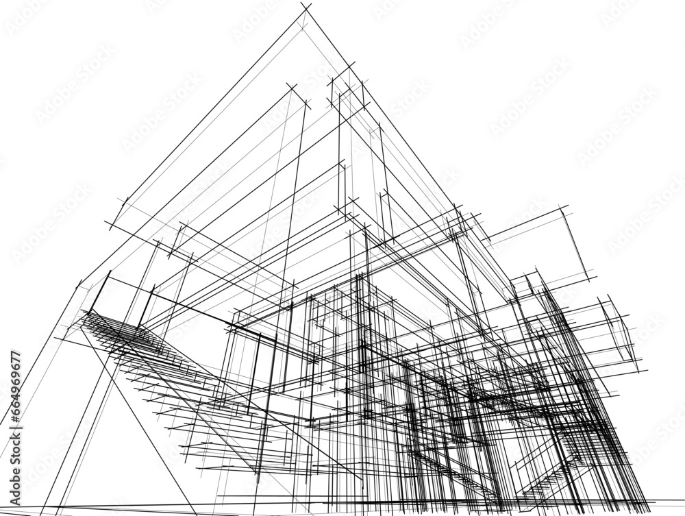 architectural sketch of a house architectural sketch of a house