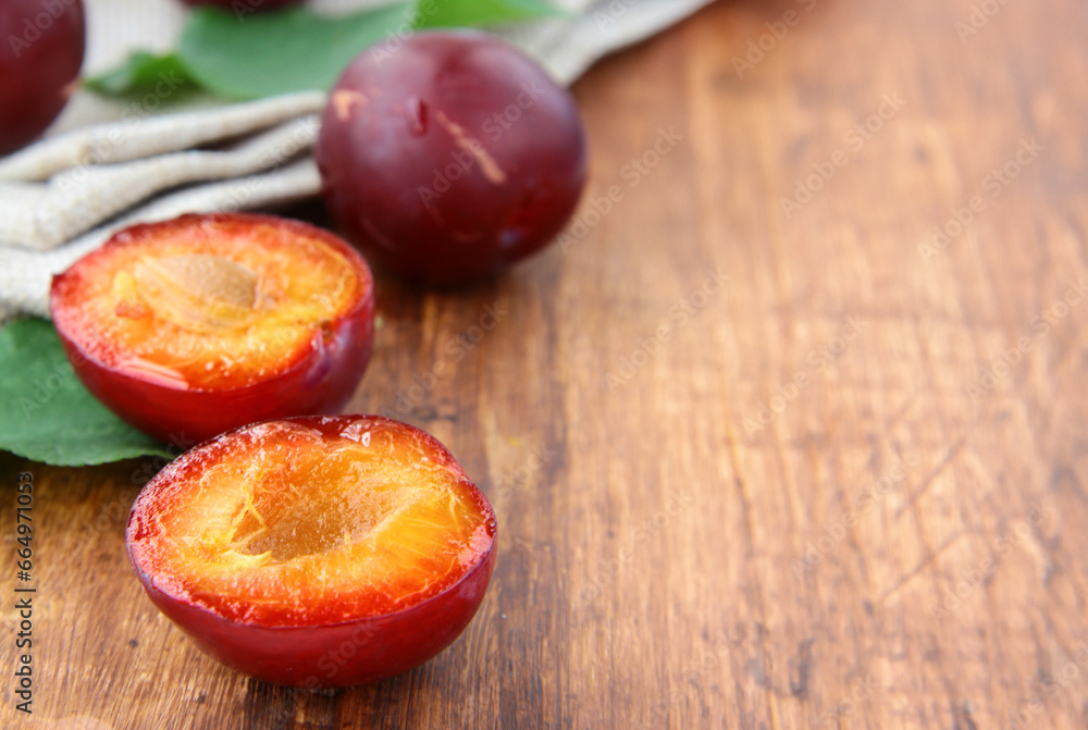 natural organic plums on the table natural organic plums on the table