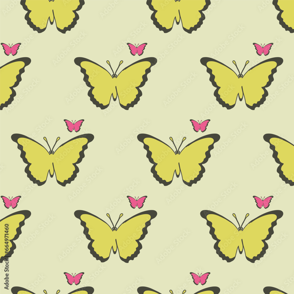 Butterfly seamless pattern design for fabric, bag, wallpaper, wrapping paper. Butterfly seamless pattern design for fabric, bag, wallpaper, wrapping paper.