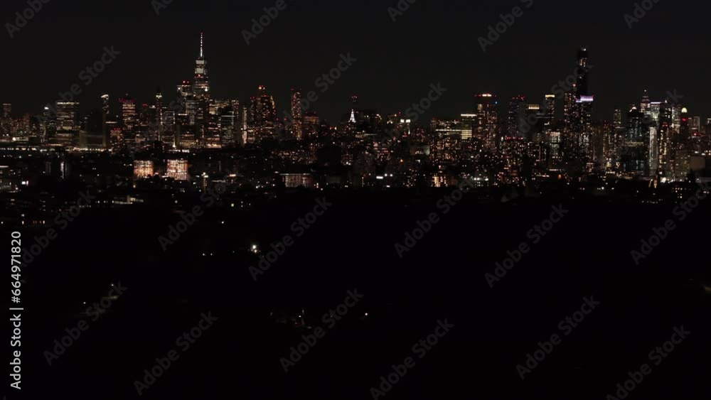 Aerial shot of the New York skyline over Brooklyn's Prospect Park Aerial shot of the New York skyline over Brooklyn's Prospect Park