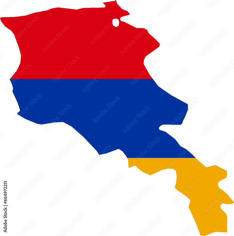 A contour map of Armenia. Graphic illustration on a white background with the national flag superimposed on the country's borders A contour map of Armenia. Graphic illustration on a white background with the national flag superimposed on the country's borders