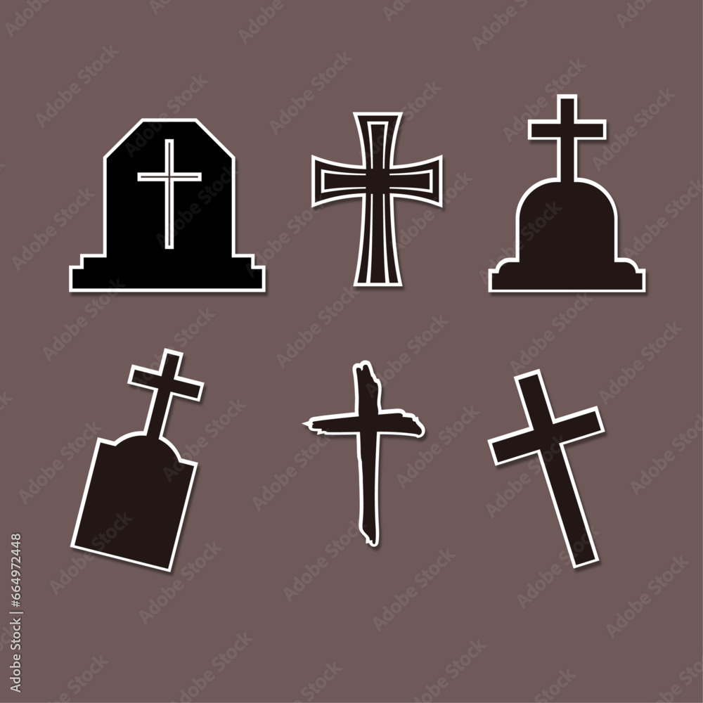 set of crosses, sticker of crosses set of crosses, sticker of crosses
