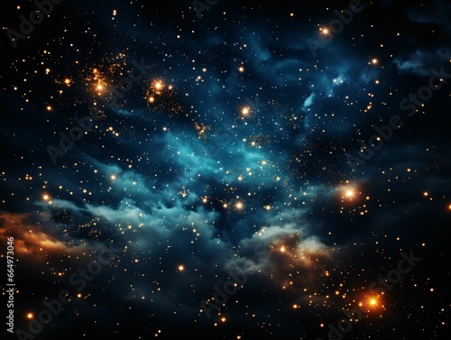 Starry Blue Night Sky. Universe Filled with Stars