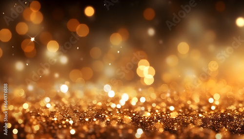 gold bokeh festive for Christmas and New Year Eve background.Generative AI