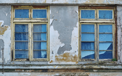 old window with shutters