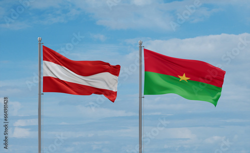 Burkina Faso and Austria flags, country relationship concept