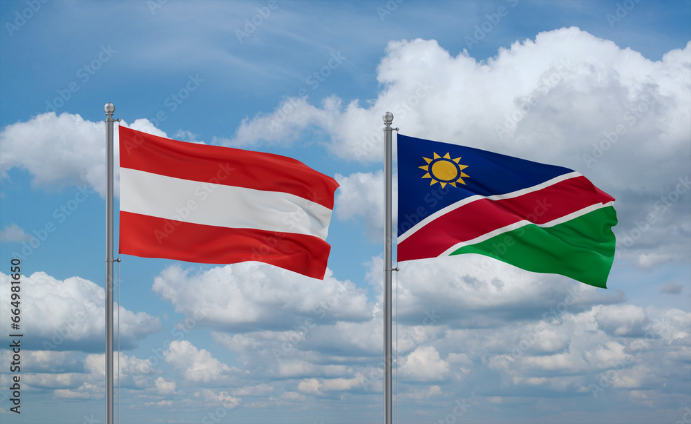 Namibia and Austria, country relationship concept Namibia and Austria, country relationship concept