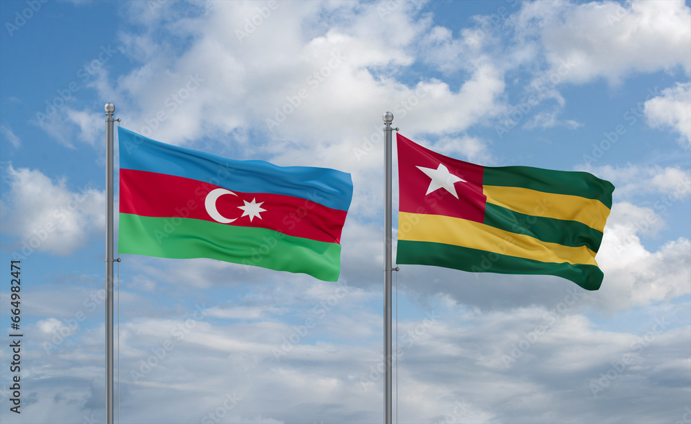 Togo and Azerbaijan flags, country relationship concept Togo and Azerbaijan flags, country relationship concept