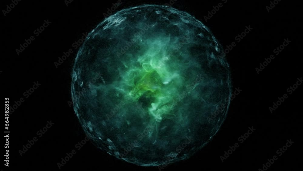 Transparent sci-fi sphere with morphing shape inside. Transparent sci-fi sphere with morphing shape inside.