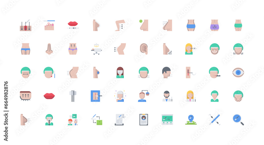plastic surgery icon set plastic surgery icon set