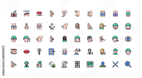 plastic surgery icon set