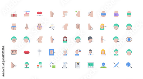 plastic surgery icon set