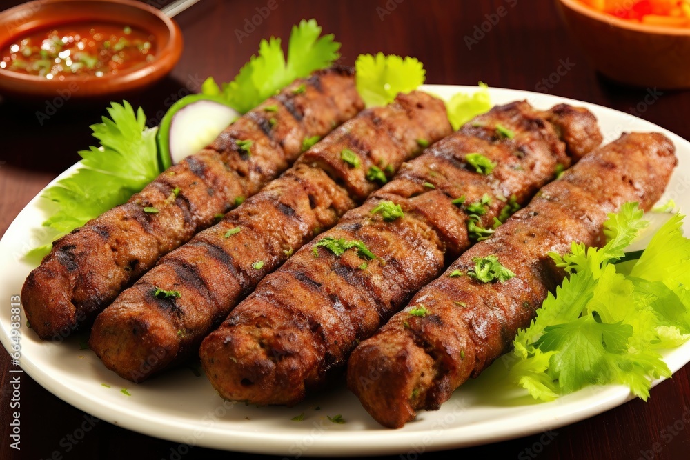 Tasty seekh kabab.