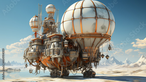 unusual animal balloon festival steampunk desert with generative ai
