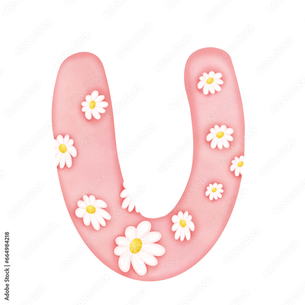 Alphabet color pink isolated on white Alphabet color pink isolated on white