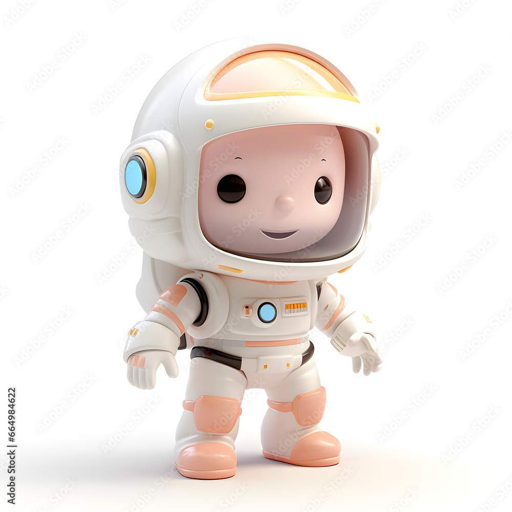 Astronaut 3d pastel isolated on white