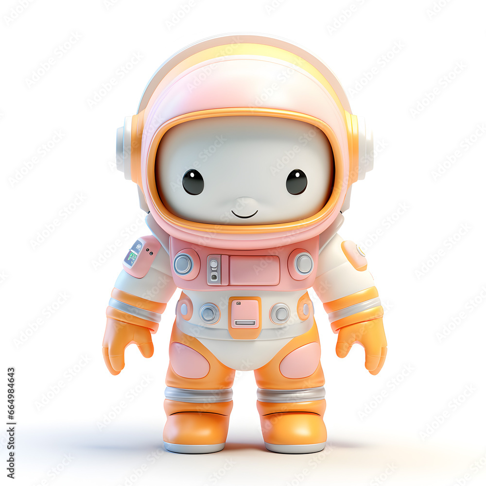 Astronaut 3d pastel isolated on white Astronaut 3d pastel isolated on white