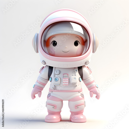 Astronaut 3d pastel isolated on white