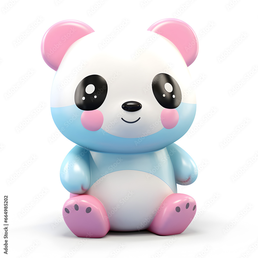 Cute panda pastel 3d isolated on white Cute panda pastel 3d isolated on white