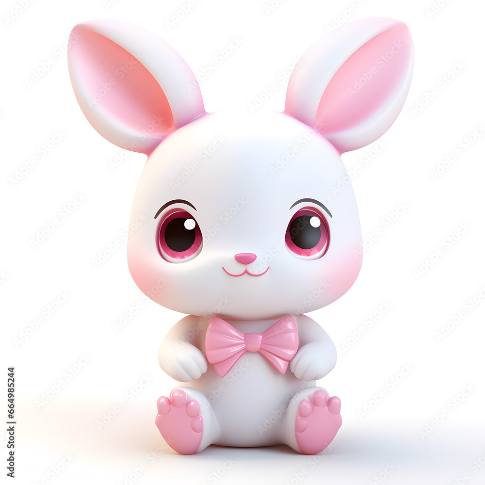 Cute bunny rabbit 3d isolated on white Cute bunny rabbit 3d isolated on white