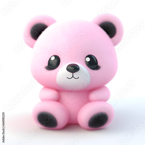 Cute panda pastel 3d isolated on white