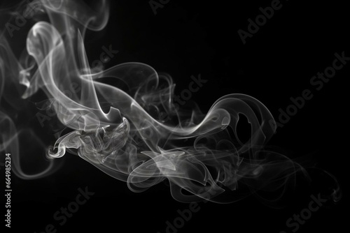 Realistic smoke, mist, fog, and vapor on black background. Generative AI
