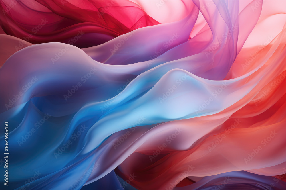 Abstract colorful wave shapes in front of bright background, cloth