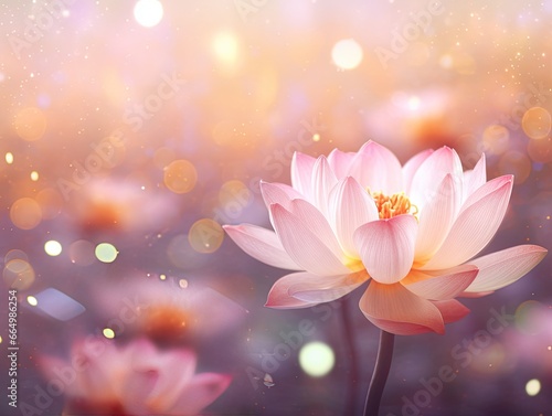 Pastel Lotus Flower Background, Soft. Illustration. Generative AI