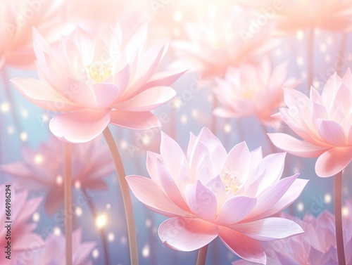 Pastel Lotus Flower Background  Soft. Illustration. Generative AI