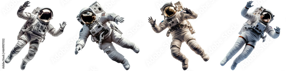Astronauts in spacesuit on white background