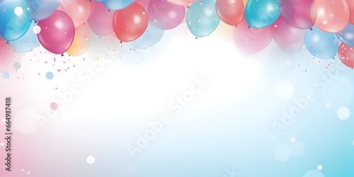 Birthday background with colorful balloon 