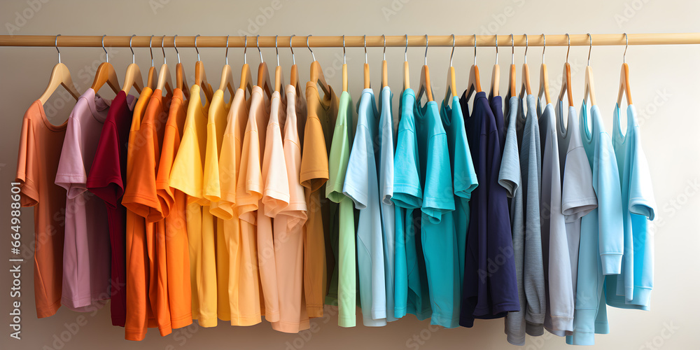 Colorful t-shirt on the hanger