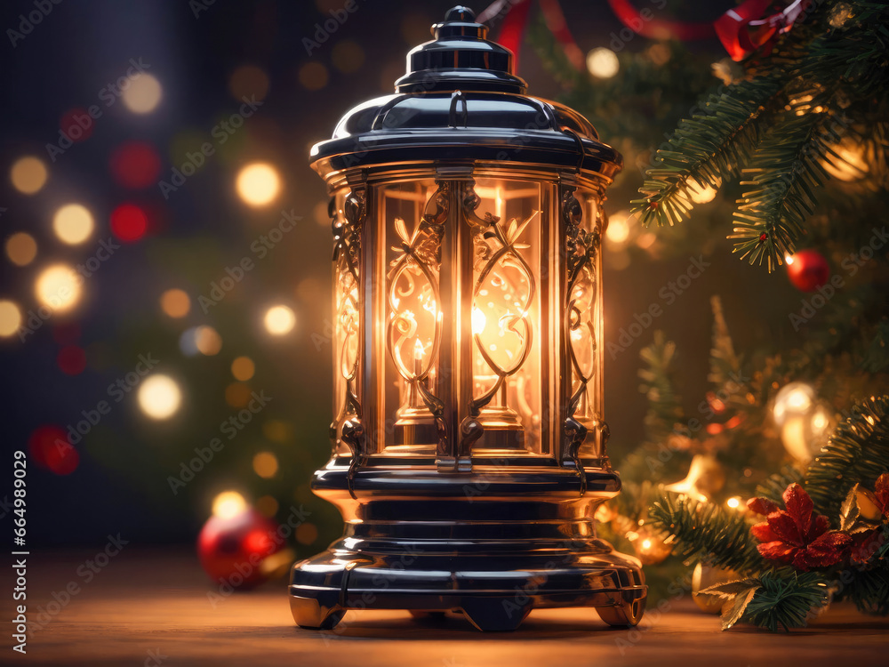 christmas lantern. christmas and new year background - lantern on the background of bokeh garlands. High quality photo christmas lantern. christmas and new year background - lantern on the background of bokeh garlands. High quality photo