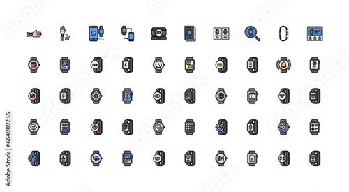 smart watch icon set