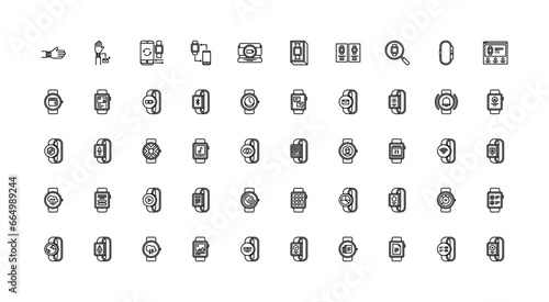 smart watch icon set