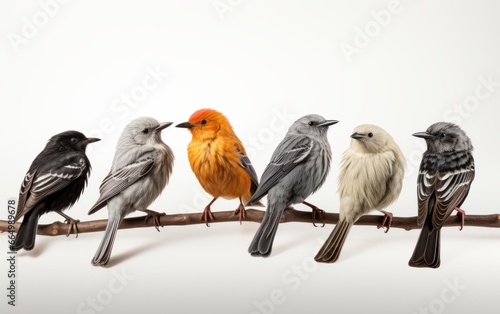 Set of collection bird isolated on white background