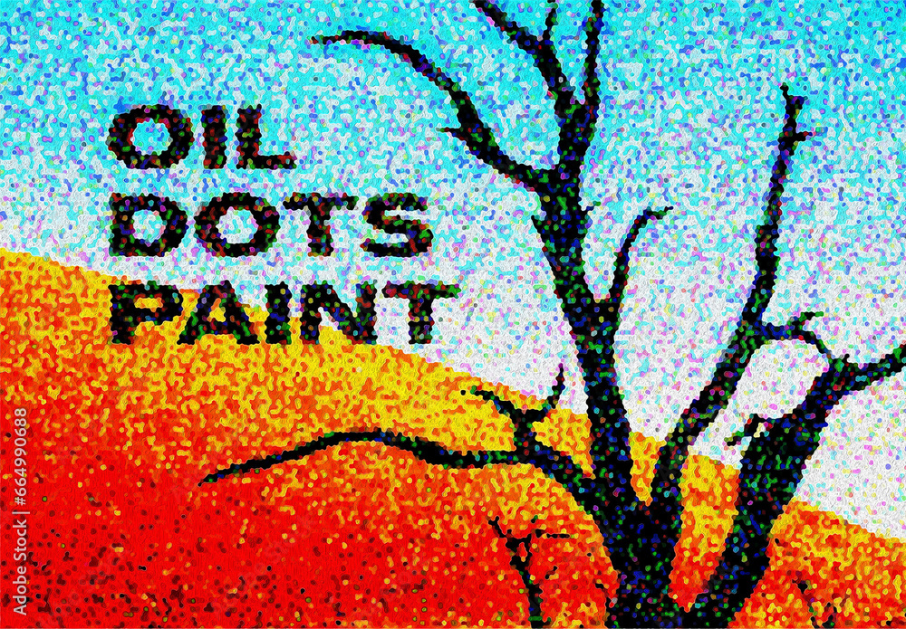 Picture of Oil Stipple Paint Photo Effect Mockup Stock Template | Adobe Stock