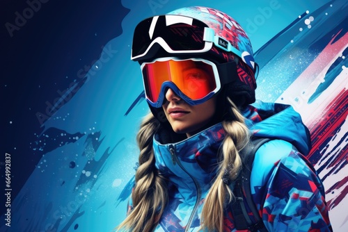 Snowboarder sports concept poster