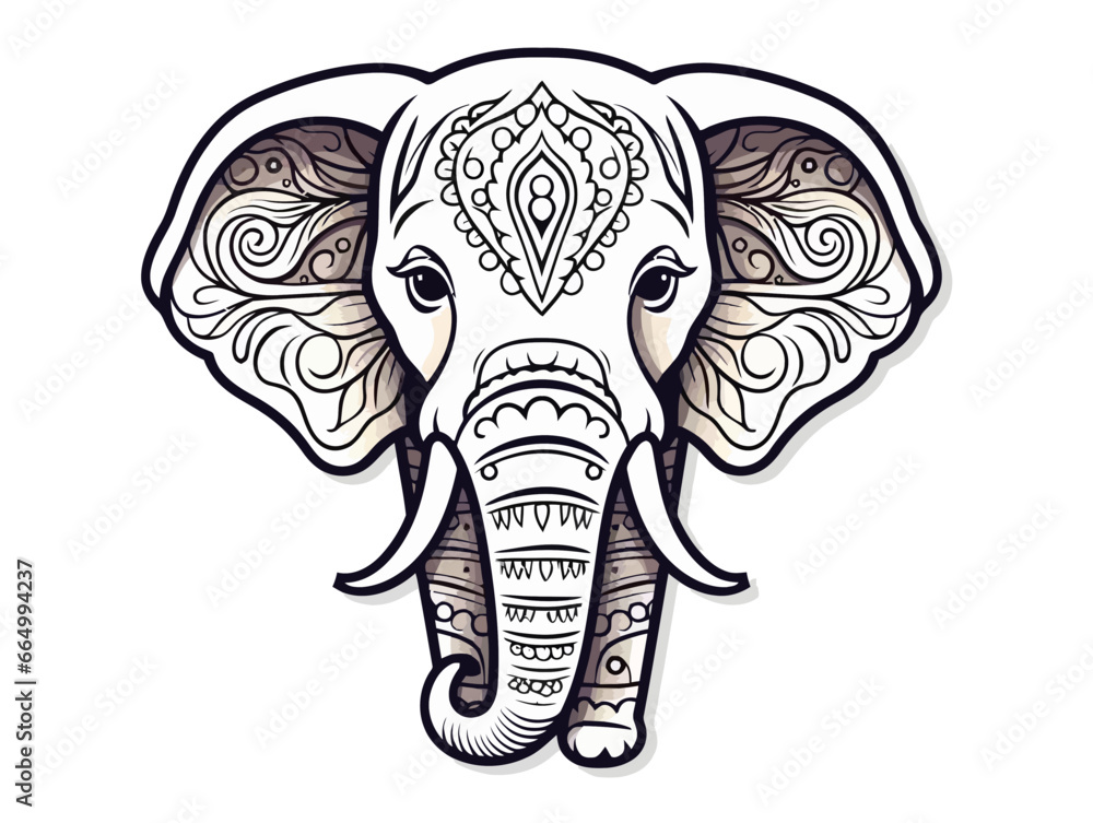 Doodle White elephant, cartoon sticker, sketch, vector, Illustration, minimalistic Doodle White elephant, cartoon sticker, sketch, vector, Illustration, minimalistic