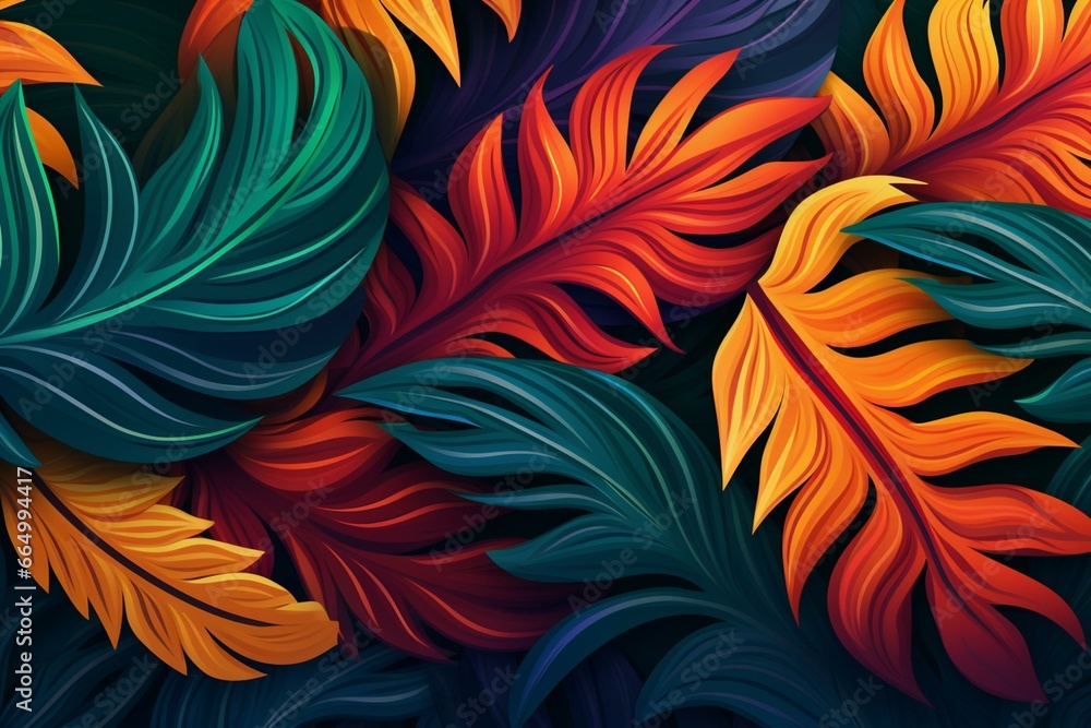 Abstract tropical foliage design for tropical-inspired themes. Generative AI Abstract tropical foliage design for tropical-inspired themes. Generative AI