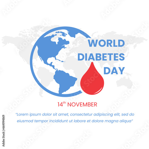 Vector graphic of World Diabetes Day illustrations for poster, card and social media post