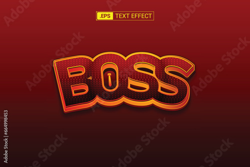 BOSS creative text effect design like 3D.