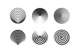 Abstract op-art element. Geometric elements for your project. Abstract futuristic geometric shape from black and white circles.