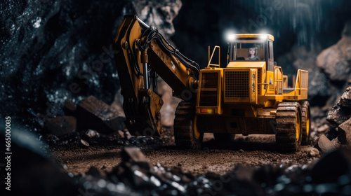 Excavator in coal mine