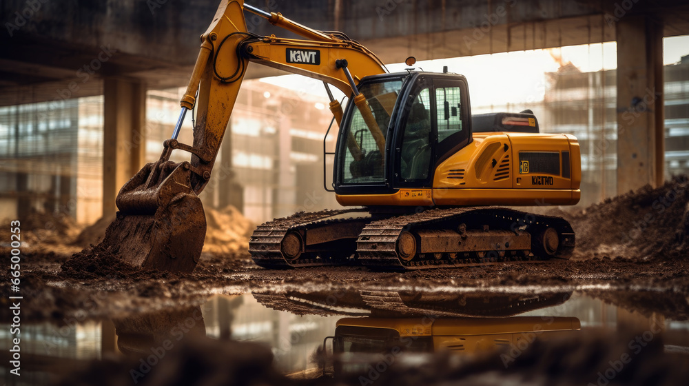 Fototapeta premium Excavator in coal mine