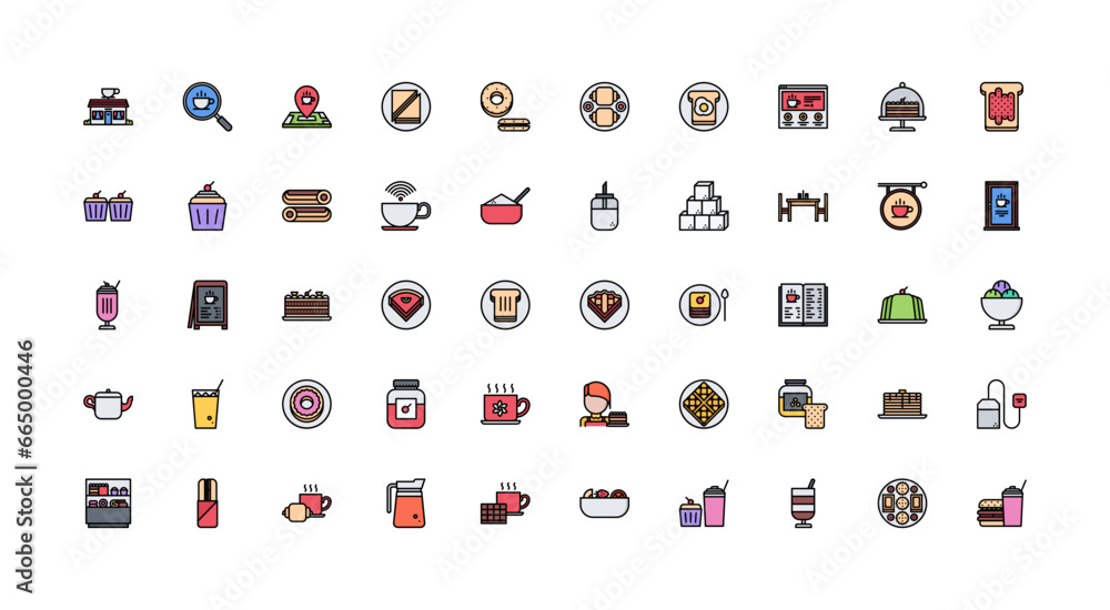 cafe icon set cafe icon set