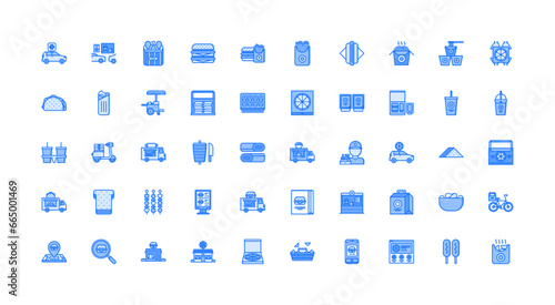fast food icon set