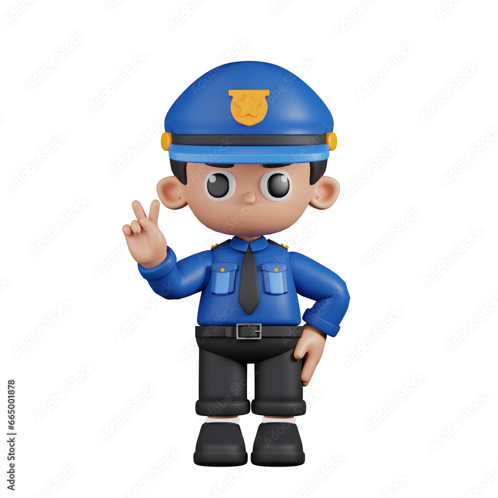 3d Character Policeman Showing Peace Sign Pose. 3d render isolated on transparent backdrop. 3d Character Policeman Showing Peace Sign Pose. 3d render isolated on transparent backdrop.