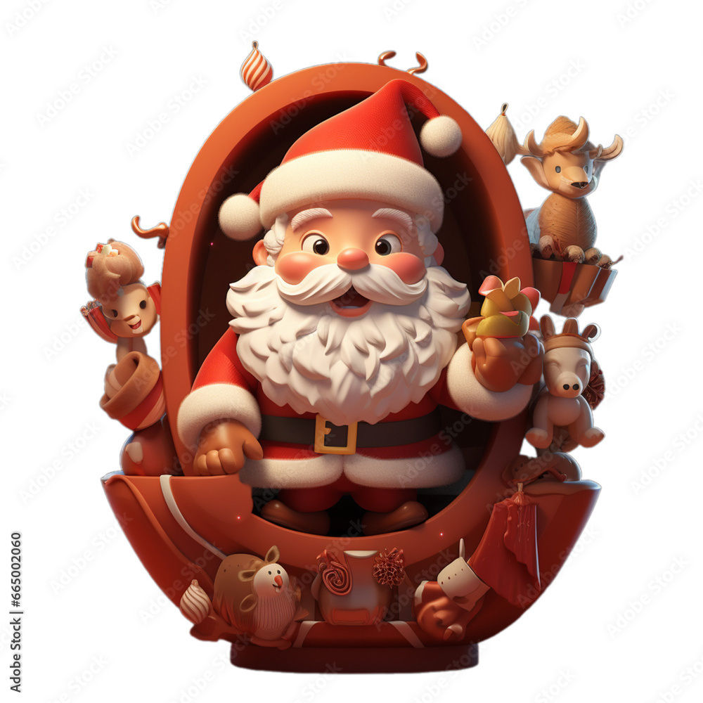 Fototapeta premium 3d cute santa claus character